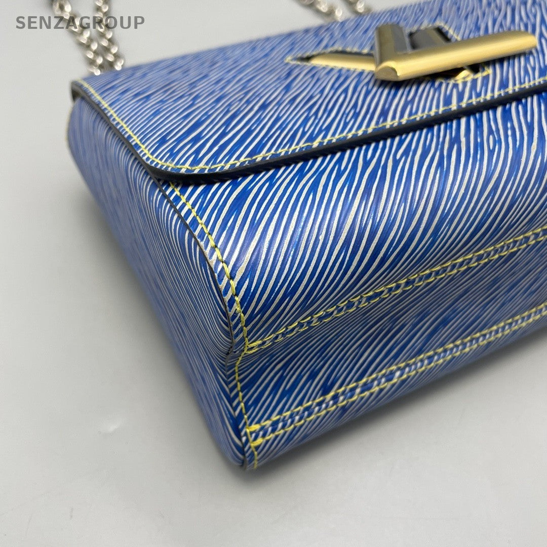 Louis Vuitton Twist MM Epi Leather Chain Strap Shoulder bag Crossbody Women Blue