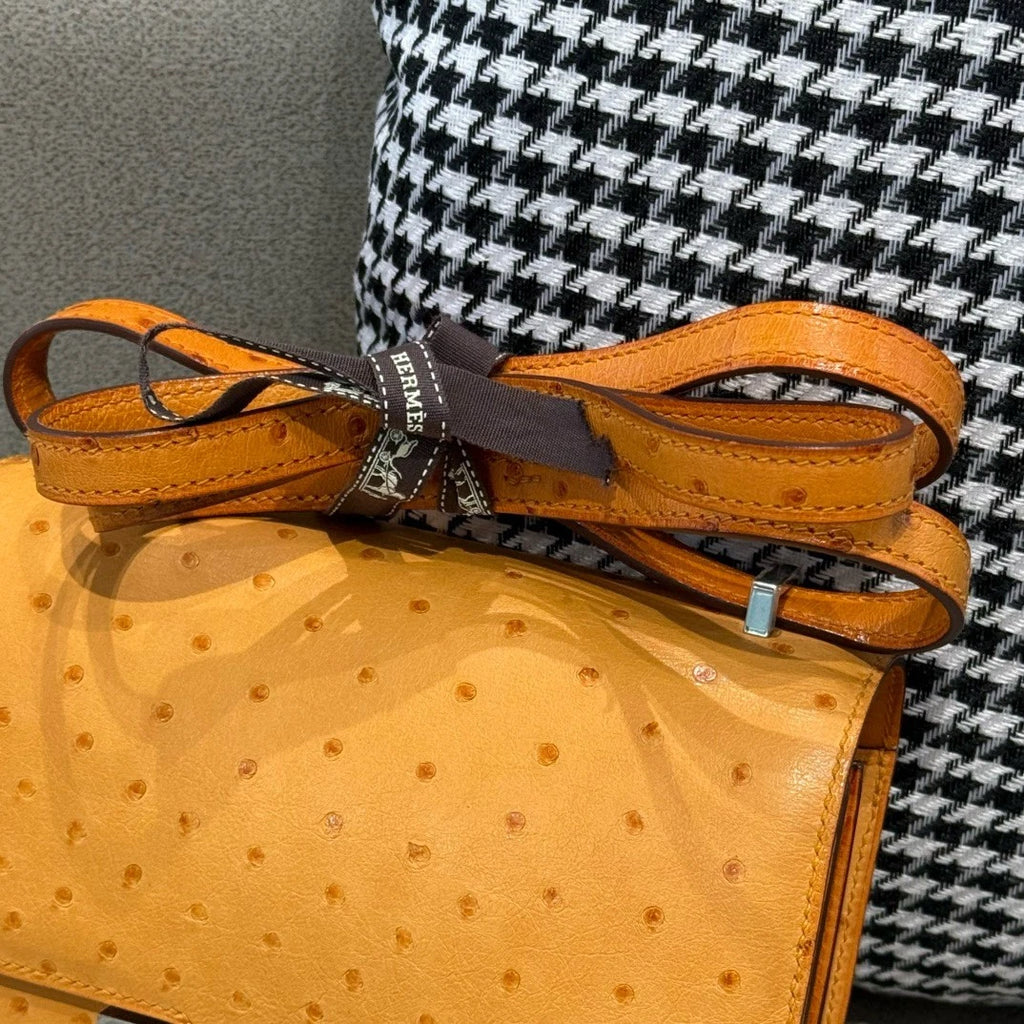 Hermes Constance19 Ostrich Beige Leather Crossbody For Women