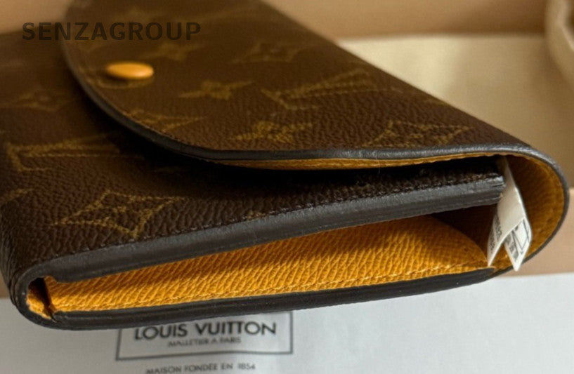 Louis Vuitton Monogram Long Wallet Brown Gold Used Women Classic