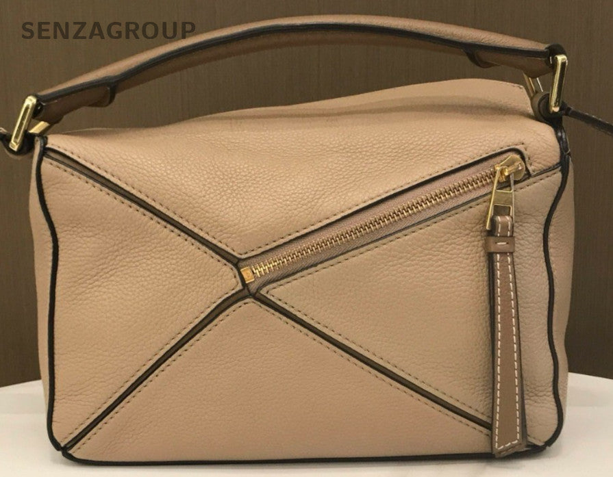 Loewe Puzzle PM Shoulder Bag Crossbody Brown Gold Used Women Classic