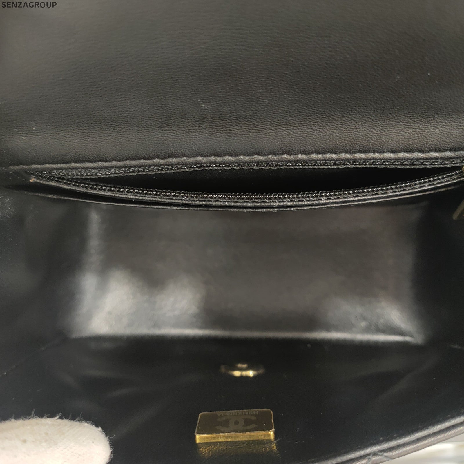 Chanel Classic Flap Black Gold Lambskin Quilted Shoulder Crossbody Bag