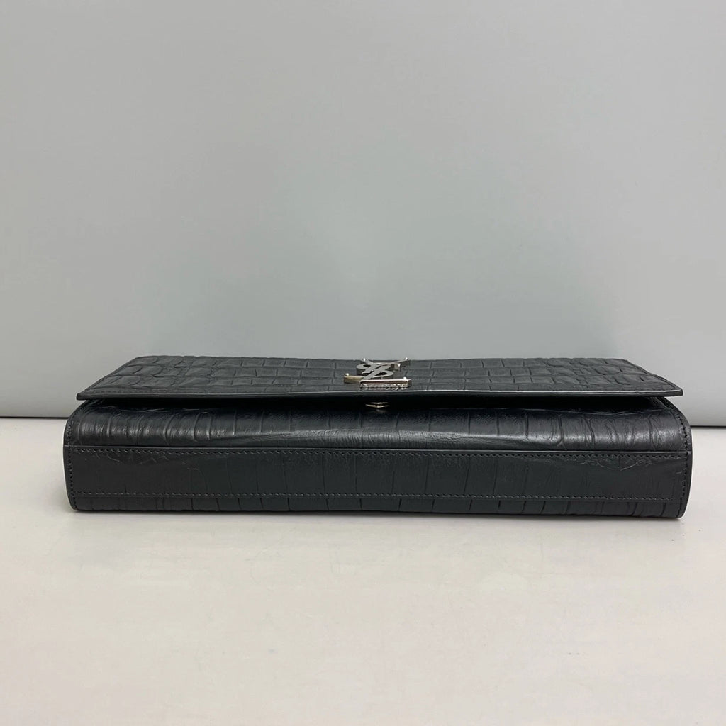 Saint Laurent Kate Clutch Black Silver Used Women Classic