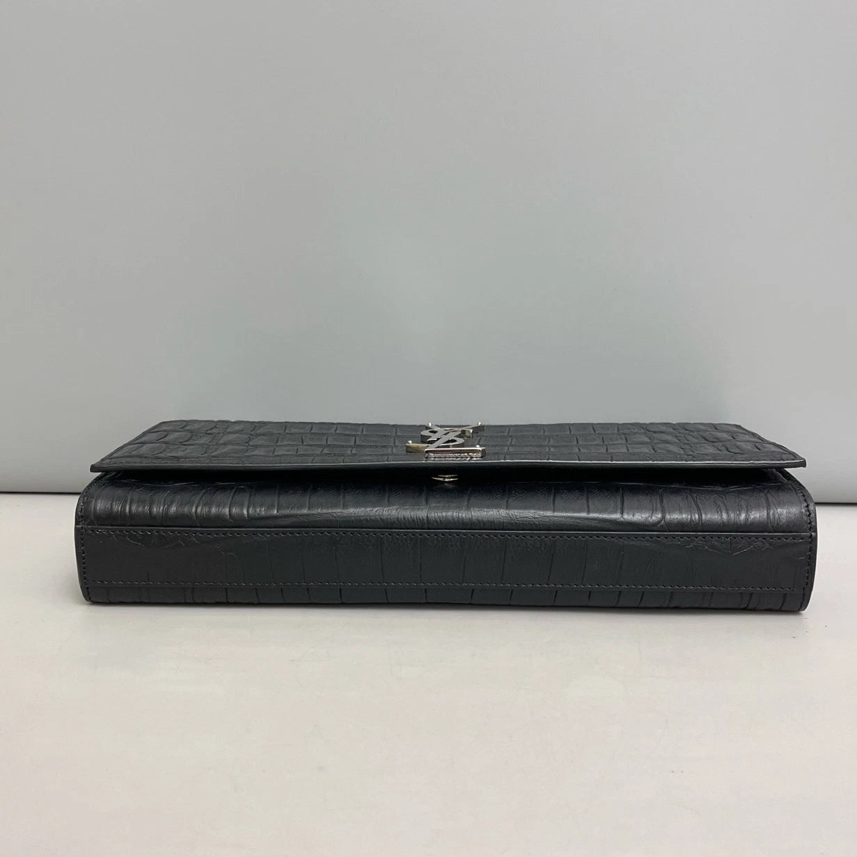 Saint Laurent Kate Clutch Black Silver Used Women Classic