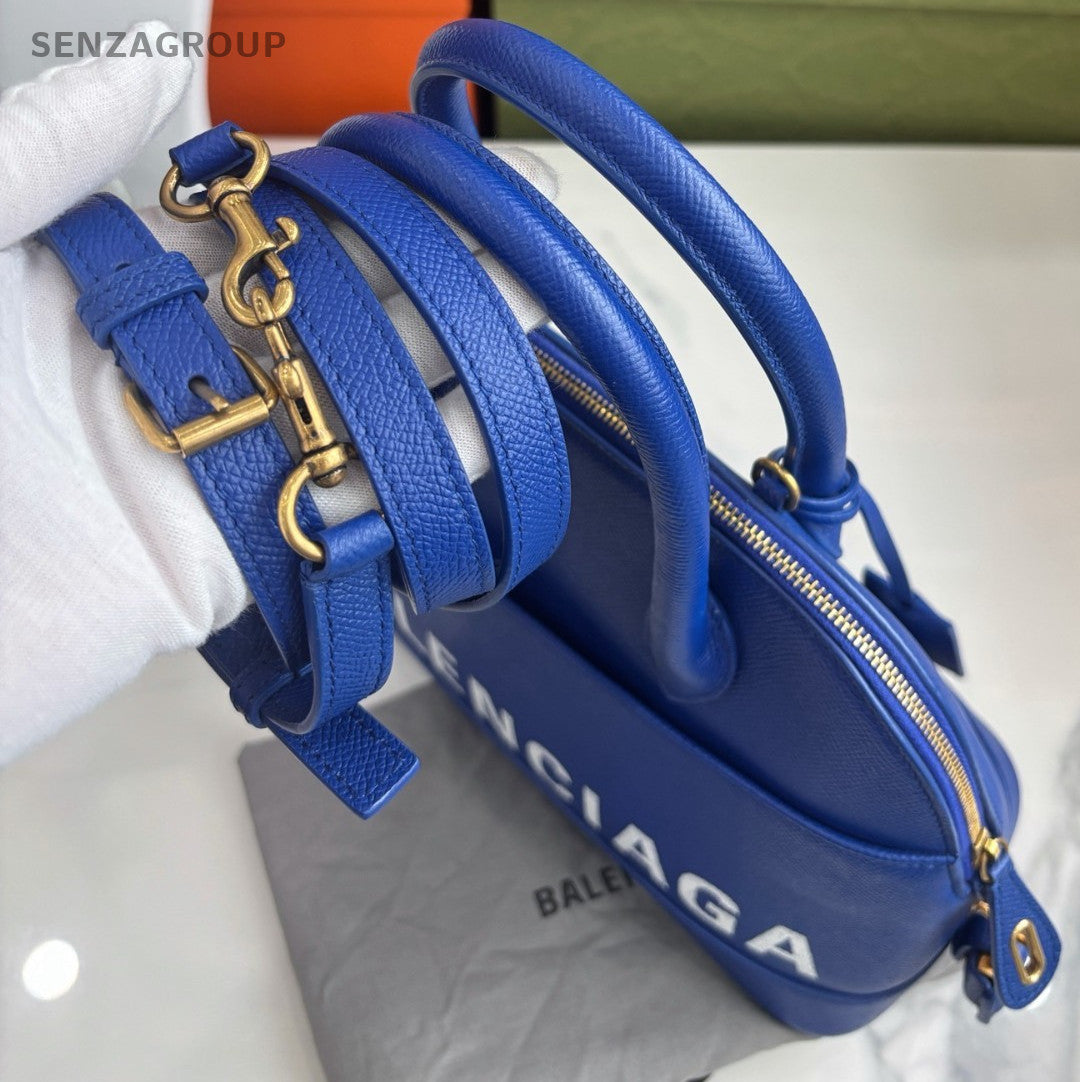 Balenciaga Alma bb Classic Logo Handbag 2WAY Crossbody Calfskin Blue