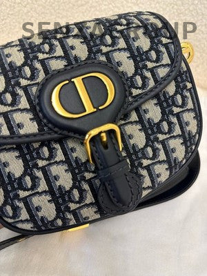 Dior Bobby Small Oblique Monogram Shoulder Crossbody Bag Black Gold