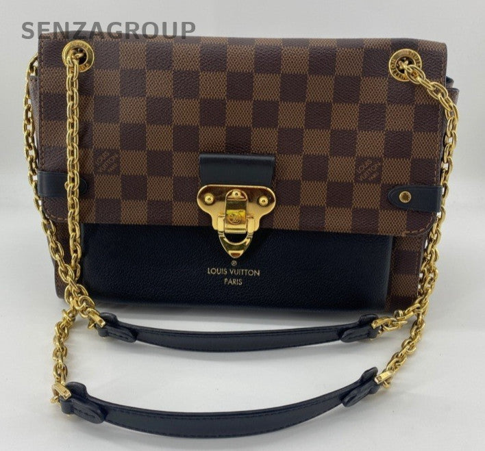 Louis Vuitton Vavin MM Chain Shoulder Bag Brown Black Gold Women Classic