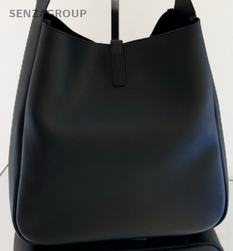 Saint Laurent Hobo GM Shoulder Bag Black Gold Used Women Classic Designer