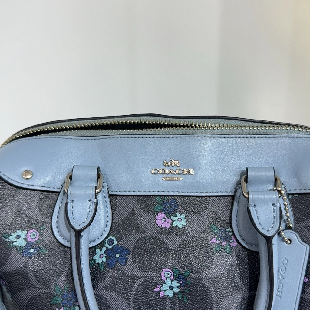 Coach Floral Print Colorblock Boston Handbag Crossbody Bag For Women