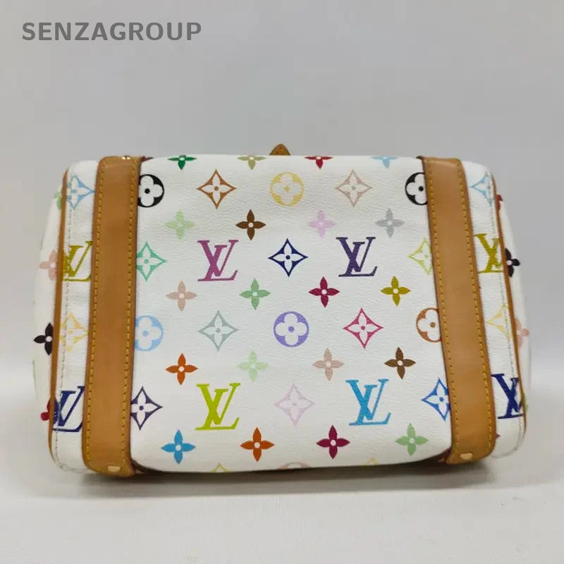 SJ0001 Louis Vuitton  white Multicolore Bowling Bag Takashi Murakam 26309
