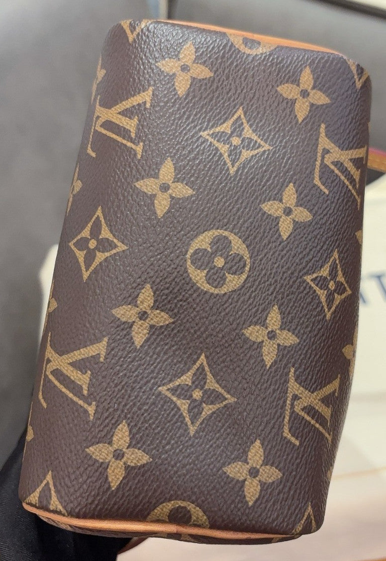 Louis Vuitton Speedy Nano Monogram Crossbody Brown Women Classic Designer
