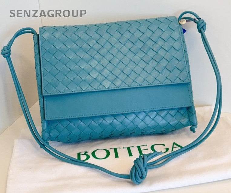 Bottega Veneta Weaving Shoulder bag Macaron blue Crossbody Almost Brand NEW