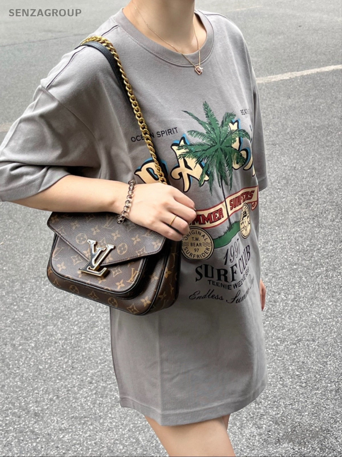 Louis Vuitton Passy Monogram Messenger Crossbody Shoulder Bag Brown Women