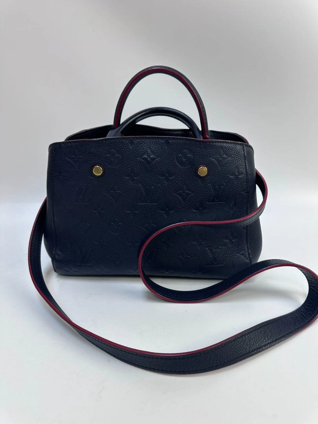 Louis Vuitton Montaigne BB Blue Top Handle Excellent