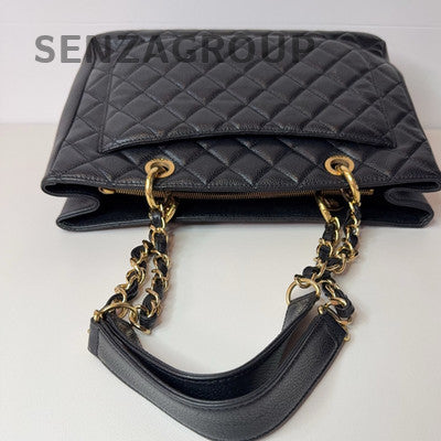 Chanel GST Black Gold Chain Shoulder Bag Quilted Classic Women
