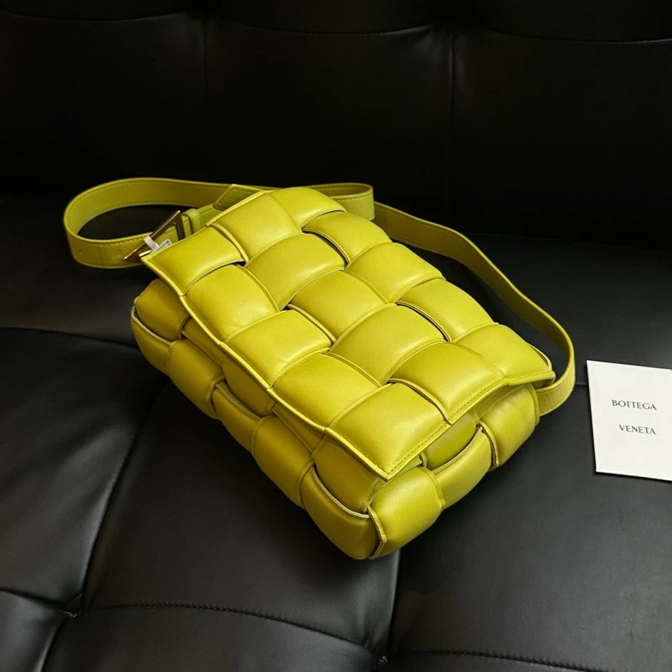 Bottega Veneta Padded Cassette15 Shoulder Bag Crossbody Green Gold Women