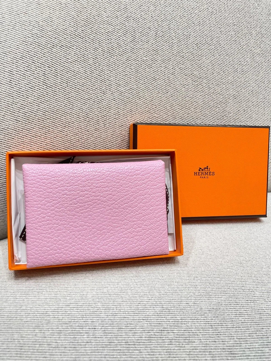 Hermes Purple Goat Leather Folded Card Wallet For Women