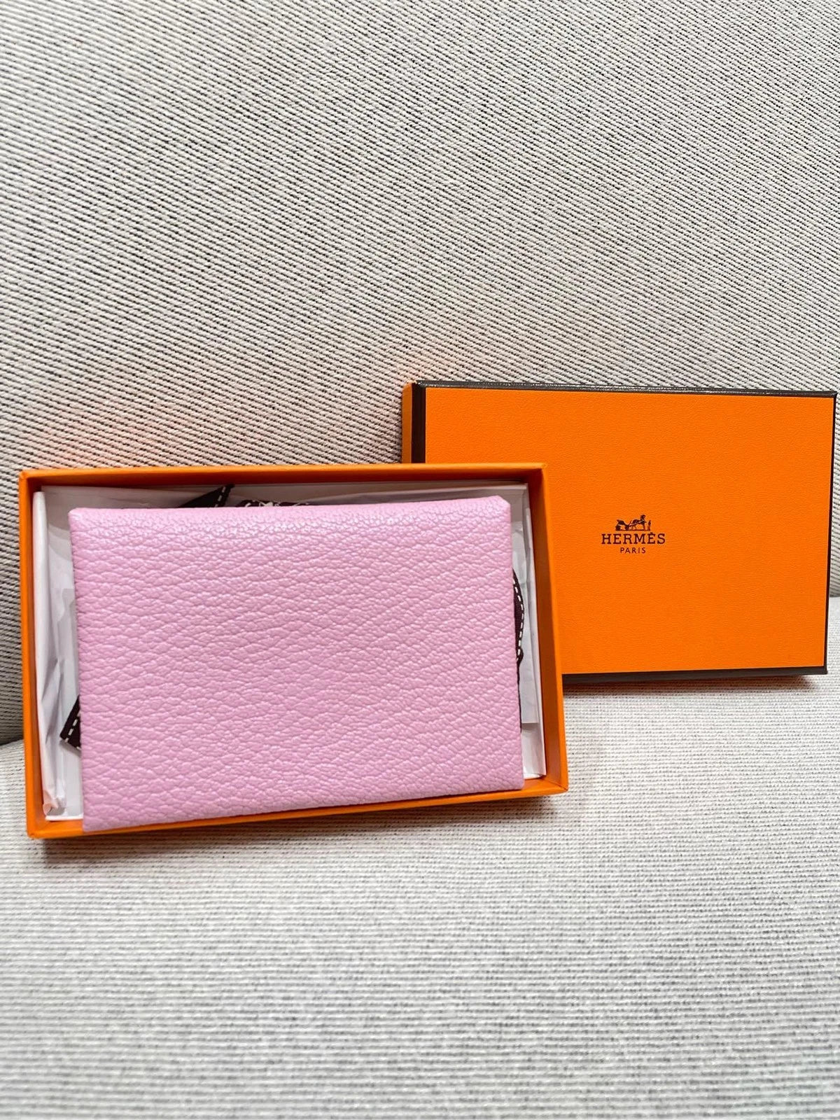 Hermes Purple Goat Leather Folded Card Wallet For Women