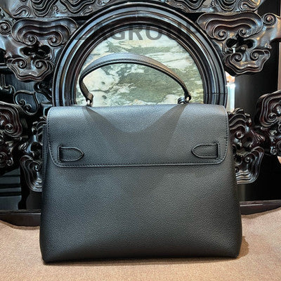 Louis Vuitton Black Silver MY LOCKME EVER Medium Leather Handbag
