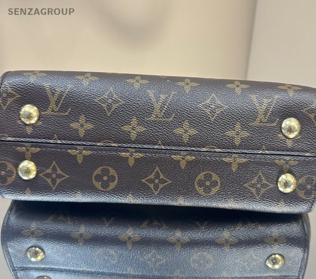 Louis Vuitton Monogram Cluny BB Top Handle Bag Crossbody Brown Women Classic