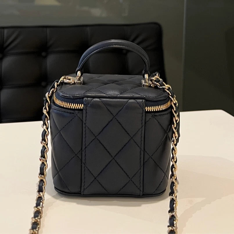 Chanel Vanity Black Top Handle Excellent