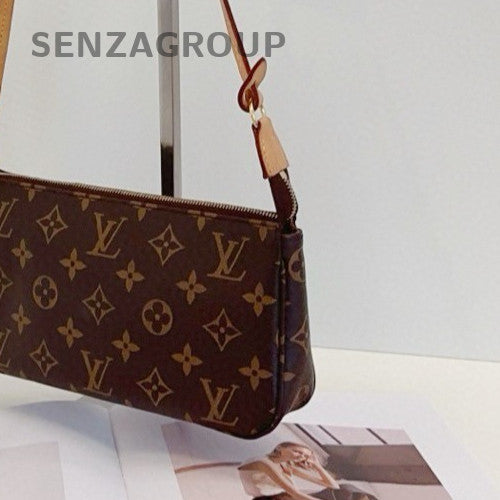 Louis Vuitton Pochette Accessories Monogram Shoulder Bag Brown Women Classic