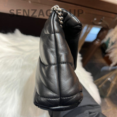 YSL Saint Laurent Mini LouLou Puffer Bag Black Silver Chain Shoulder Bag