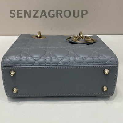 Dior Lady Dior Bag with Charms, Gray Gold, Crossbody & Top Handle