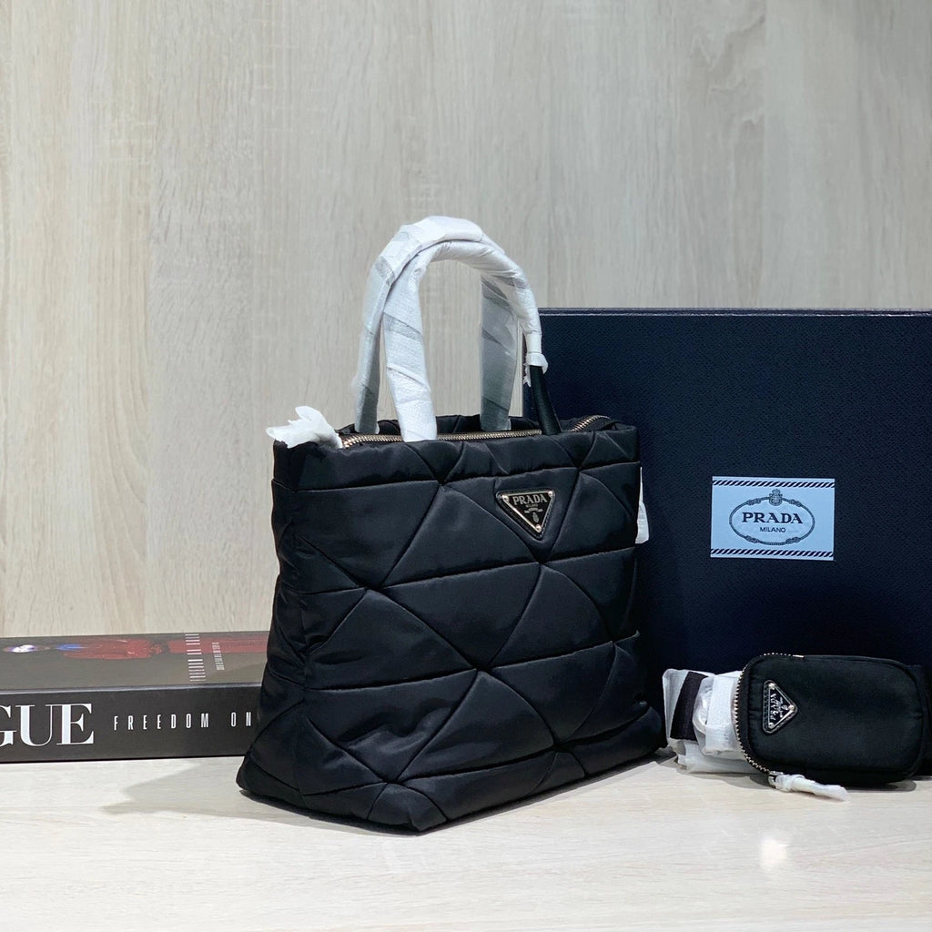PRADA Black Nylon Tote Bag For Women