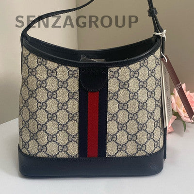Gucci Ophidia GG Canvas Tote Shoulder Bag Beige Black Women's Classic
