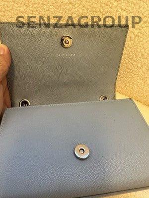 Saint Laurent Kate Small Light Blue Silver Chain Crossbody Bag
