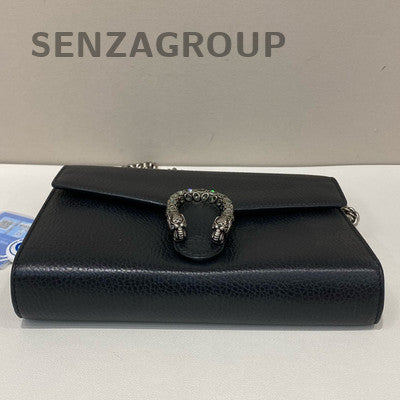 Gucci Dionysus WOC Chain Shoulder Crossbody Bag Black Silver Classic Women