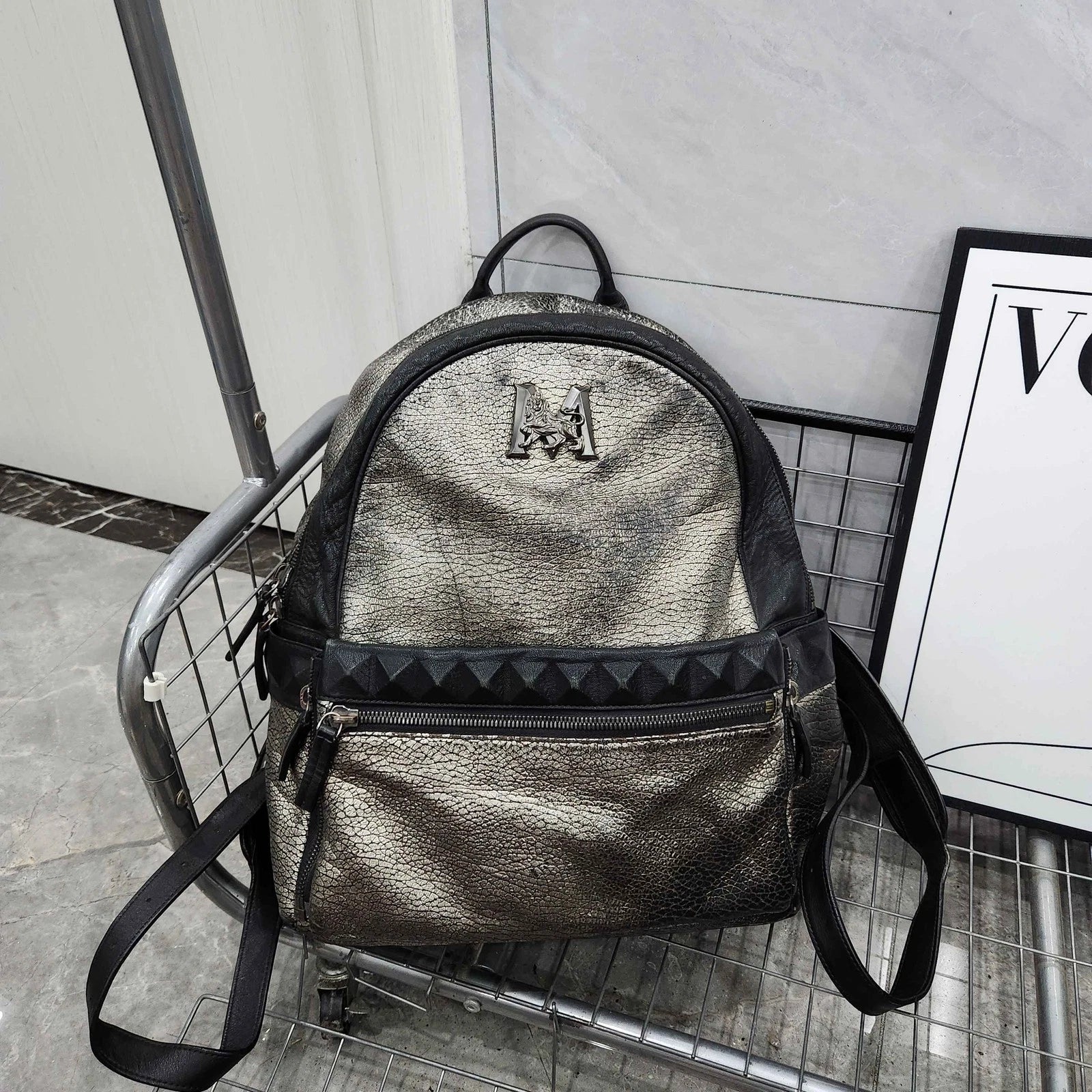 MCM Colorblock Leather Backpack for Women