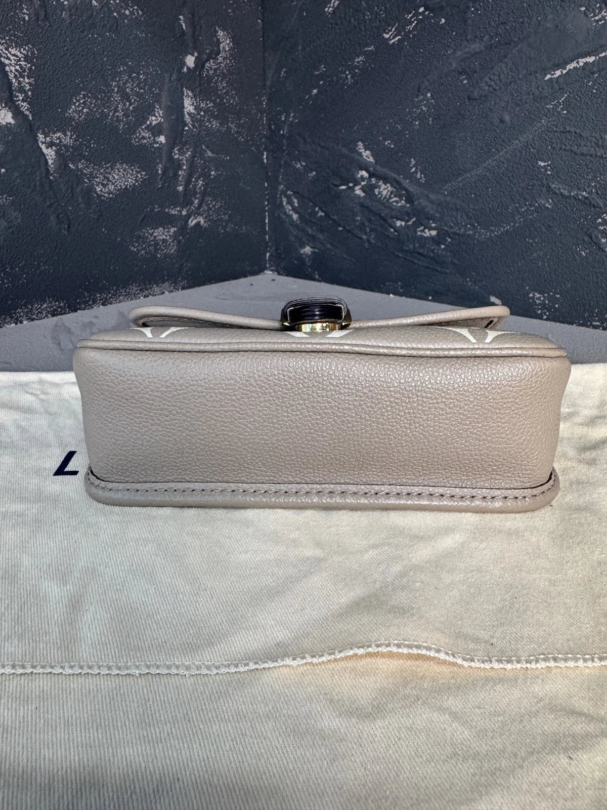 Louis Vuitton Nano Baguette Gray Leather Shoulder Bag For Women