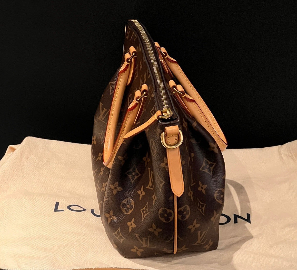 Louis Vuitton Monogram Canvas PM Top Handle Crossbody Brown Gold  Women Classic