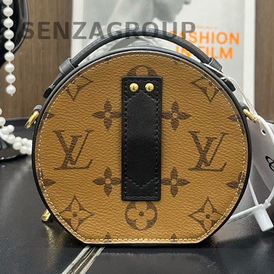Louis Vuitton Monogram Mini Round Trunk Brown Gold Handbag Classic Women