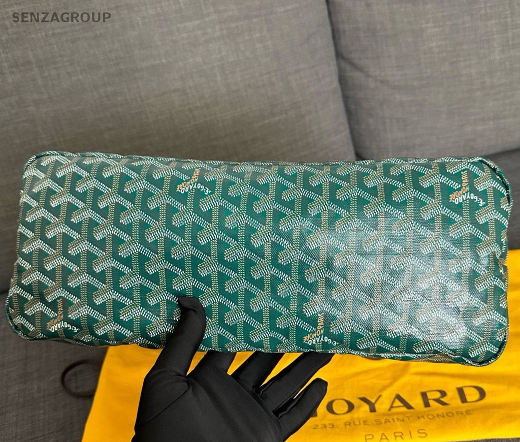 Goyard Hobo 2Way Top Handle Bag Shoulder Bag Green Silver Women Classic