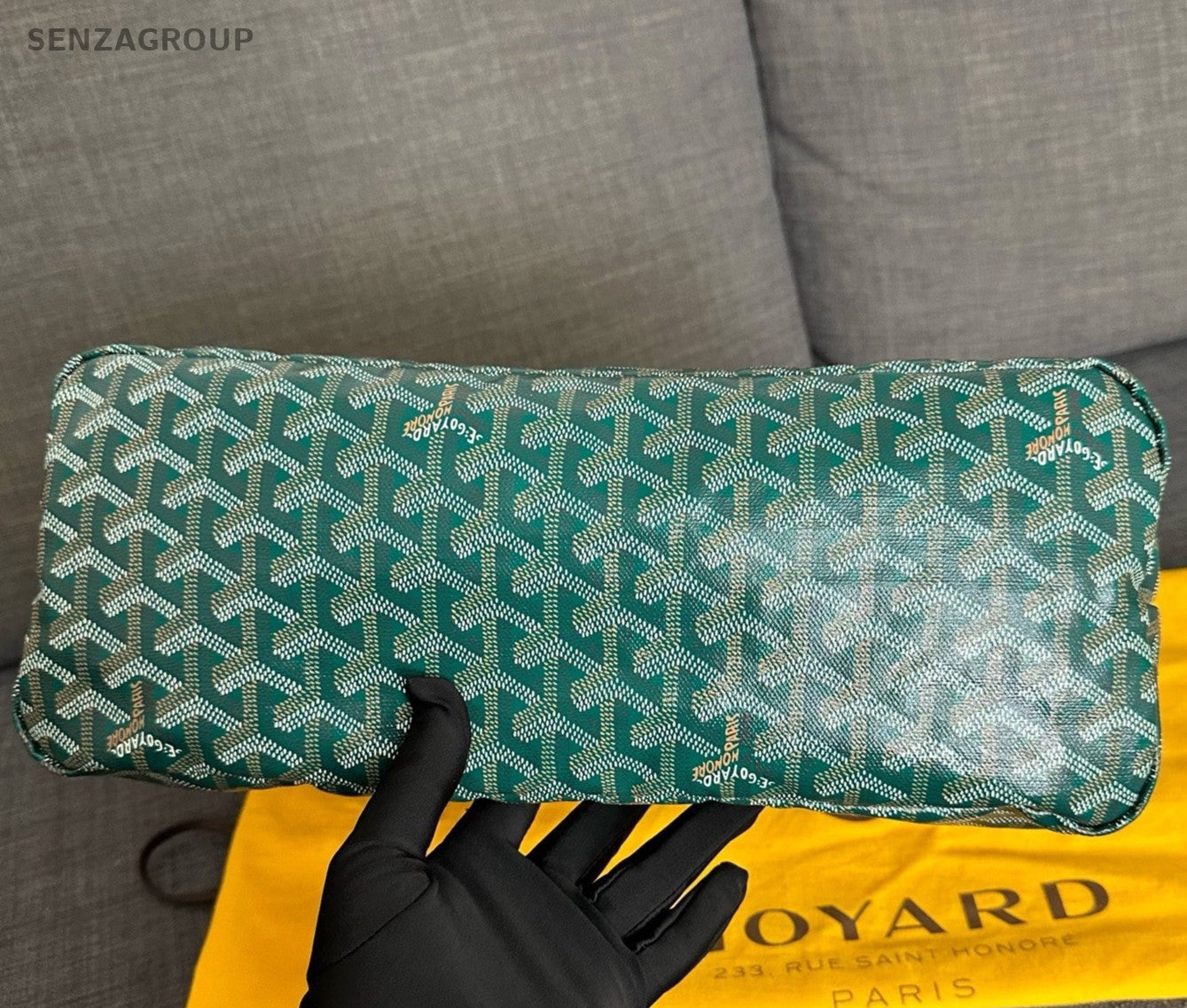 Goyard Hobo 2Way Top Handle Bag Shoulder Bag Green Silver Women Classic