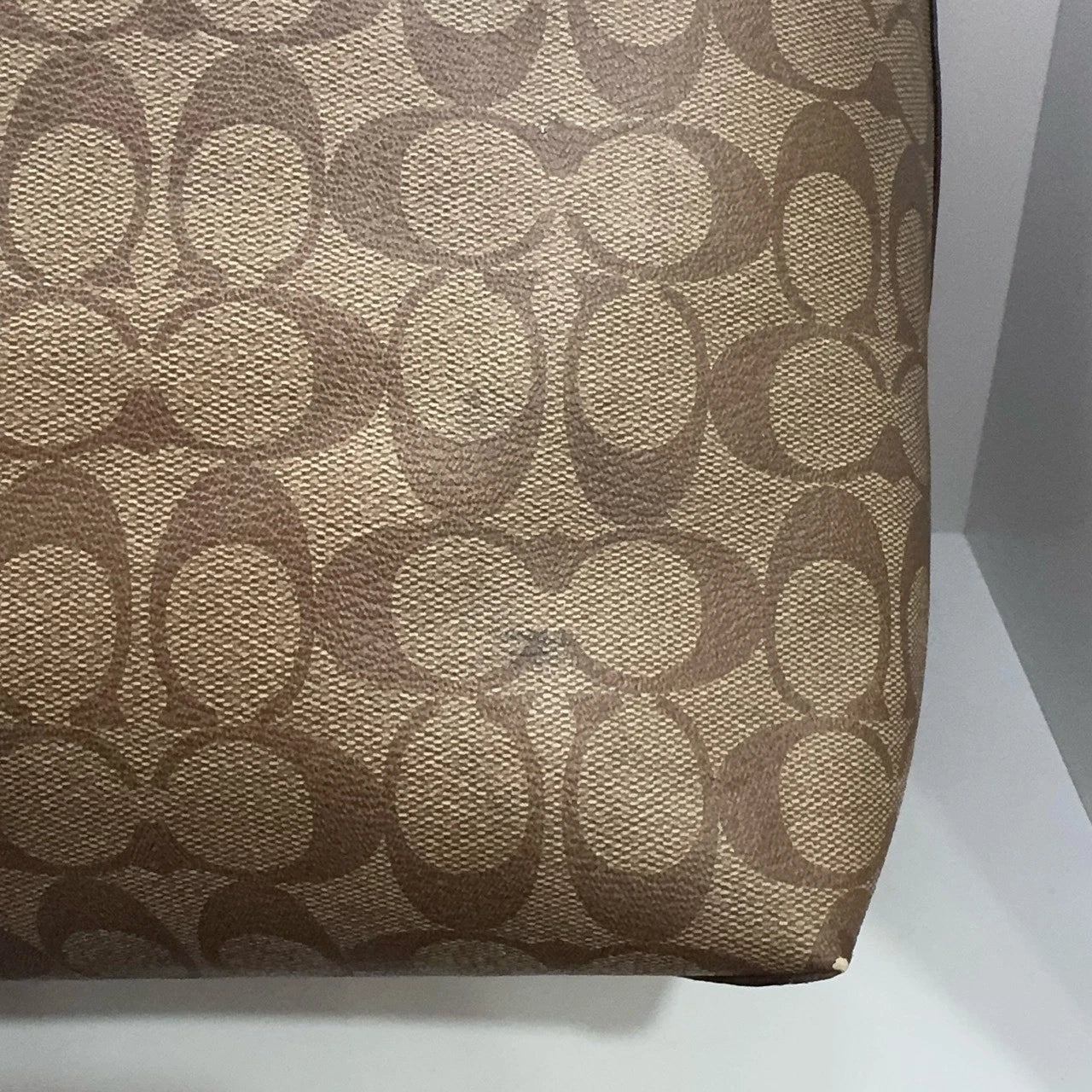 Coach Canvas Monogram Printed Detachable Tote Shoulder Bag For Women
