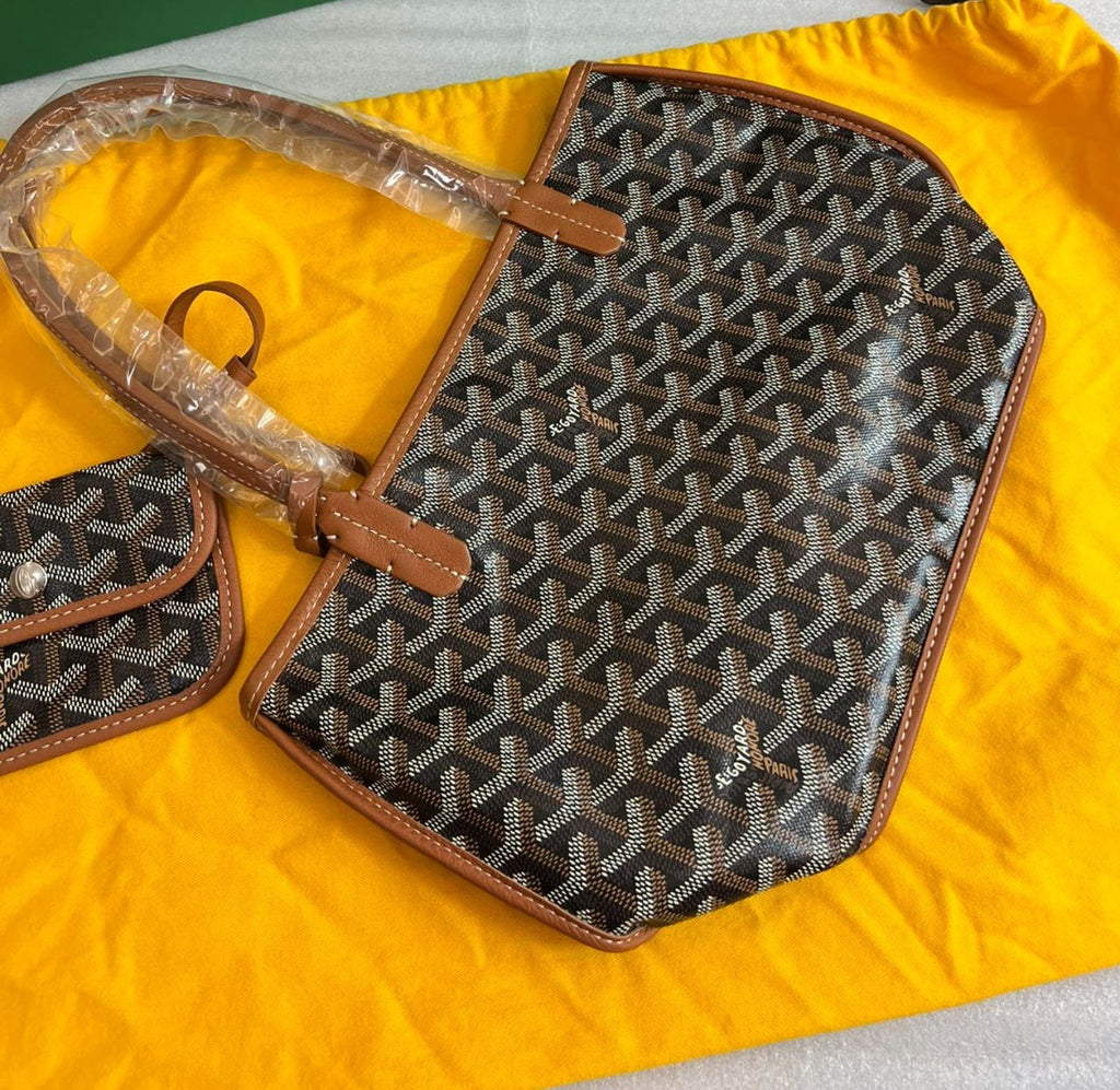 Goyard Monogram Tote Brown Classic Shoulder bag Women Almost Brand NEW