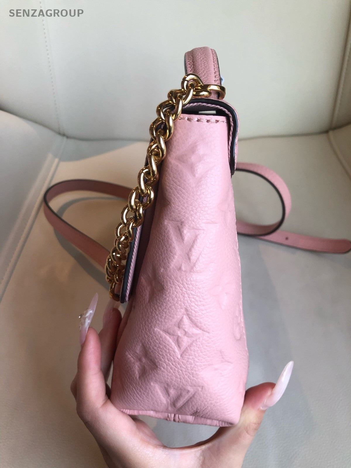 Louis Vuitton Monogram Empreinte Top Handle 2way Shoulder Handbag Pink Women
