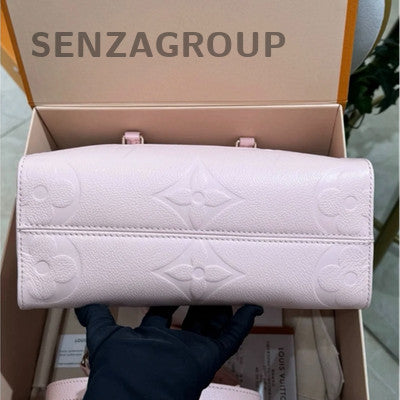 Louis Vuitton OnTheGo PM Pink Leather Tote Bag Women's Handbag