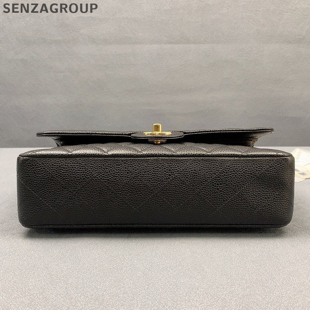 Chanel Black Gold Medium Quilted CF Chain Shoulder Crossbody Bag