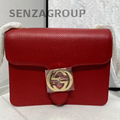 Gucci Red Gold Accordion Chain Shoulder Crossbody Bag Classic Fashion Women