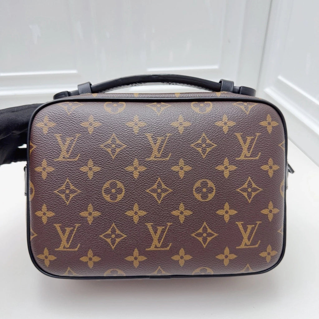 Louis Vuitton Messenger Bag Monogram Top Handle Crossbody Bag Brown Women