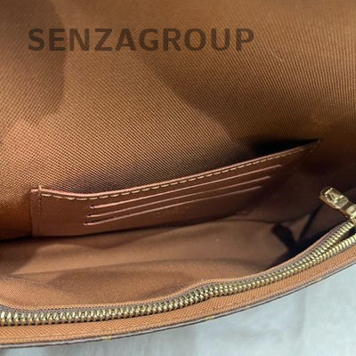 Louis Vuitton Ivy Monogram Chain Crossbody Bag Brown Gold Clasp