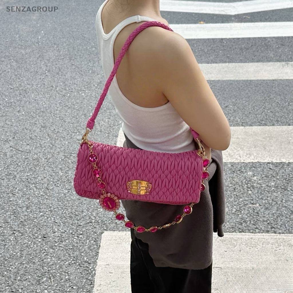 MIUMIU gemstone Shoulder Crossbody bag Pink Women