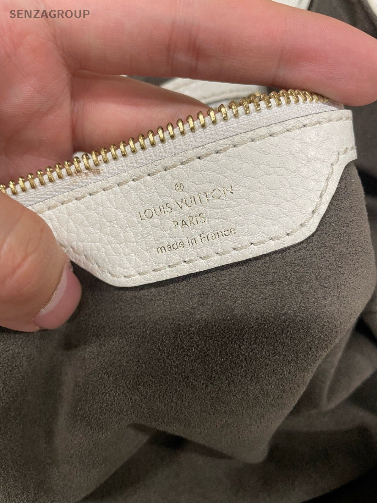 Louis Vuitton Mahina Monogram Top Handle Bag White Gold Women Classic