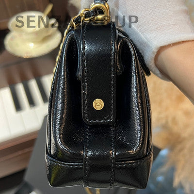 Chanel Small Quilted Black Gold Chain Shoulder Bag Classic Women