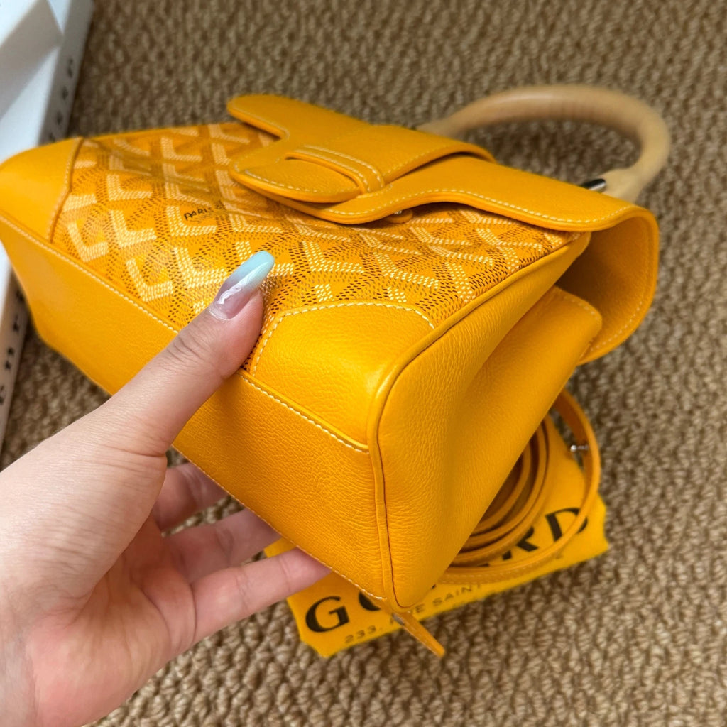 Goyard Saigon Mini Souple Yellow Top Handle Bag For Women