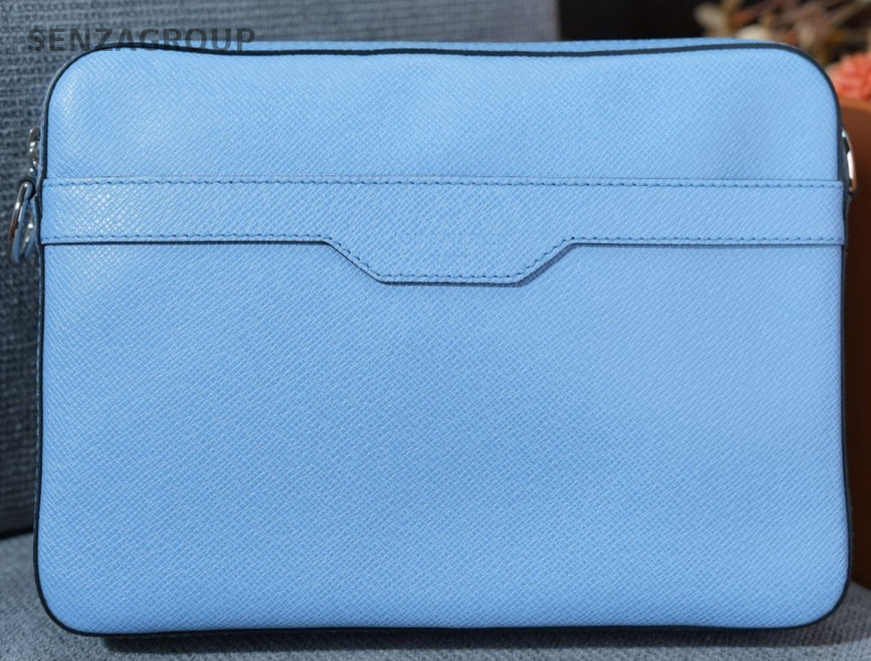 Louis Vuitton Monogram Zipper Detachable Strap Shoulder Bag Blue Black Women